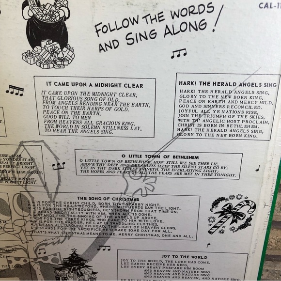Vintage 60's "Sing Along with Breezy Songs of Christmas" Album - Kid's Record - Picture 5 of 10